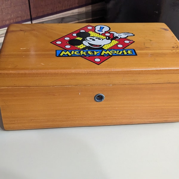 Vintage Disney Mickey Mouse - Lane Keepsake Box Mini Cedar Chest 1980s