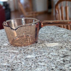 Vintage Vision Corning Amber Glass Saucepan 0.7L France Small Visionware Pot No Lid Retro Kitchen Cookware