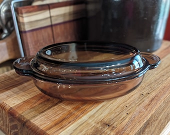 Corning Visions Oval Casserole Dish V-14-B Personal Individual Size With Lid
