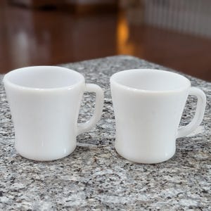 Set of 2 Federal Glass milk white coffee mugs
