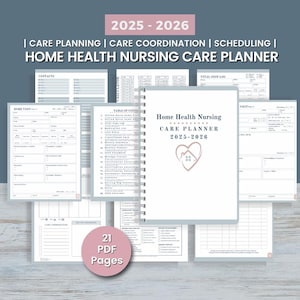 2025 Home Health Nurse Printable Care Planner, Skilled Nursing Home Visit Schedule, Home Care Patient Visit Notes, Home Healthcare Resources