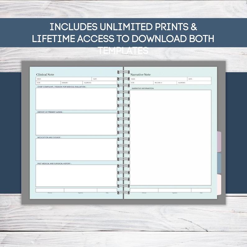 Clinical Note Template + Narrative Medical Note | 2-page SOAP Style ...