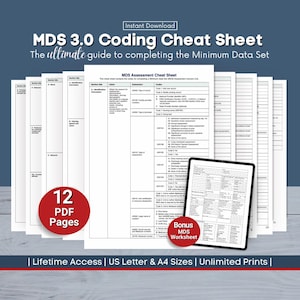 MDS Assessment Cheat Sheet, MDS Nurse Coding Reference (PDF Canva)