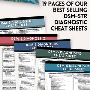 DSM5 fusklapp - 100+ psykiska störningar DSM5-Tr diagnoskriterier, psykiatrisk diagnosverktyg (PDF-nedladdning) bild 2