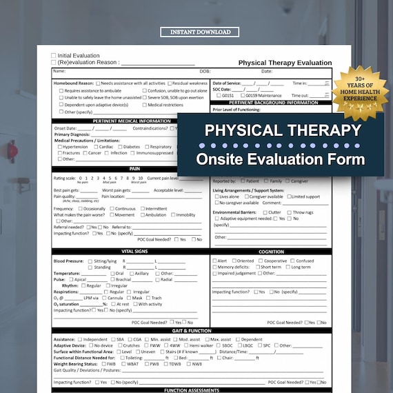 Physical Therapy Evaluation Form Template Treatment Notes And Progress