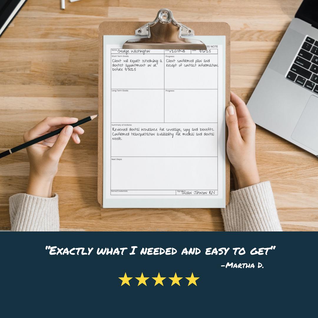 Case Manager Progress Note Template: Fillable Patient Care Management ...