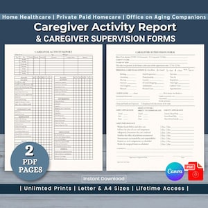 Caregiver Log Template, Caregiver Checklist, Medication Log, Elder Care, Home Health Aide, Caregiver Daily Log, Senior Care Editable Journal