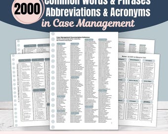 Case Management Interventions: Nurse, Social Worker Action Words, Care Planning Verbiage (Printable PDF)