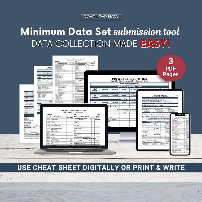 MDS Assessment & Interview Cheat Sheet, Nursing Home Coordinators RAI ...
