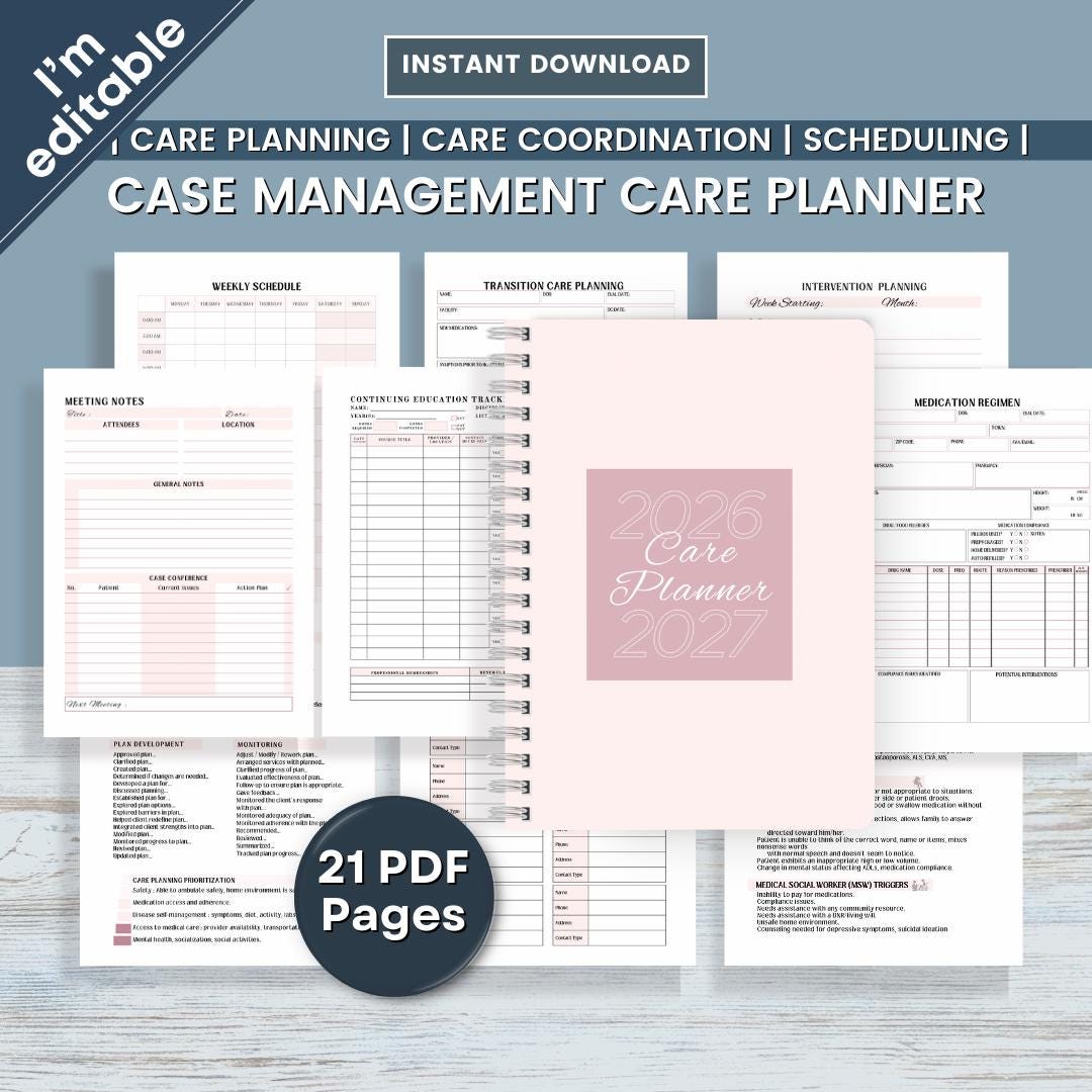 Case Management Caseload Planner: 21 Pages of Tools, Templates ...