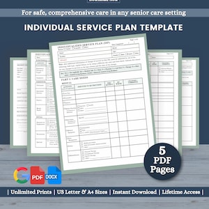 Elderly Long Term Care Service Plan Template, Assisted Living Facility ADL Needs, Patient Centered ISP Service Plan Form, Assignment of Duty