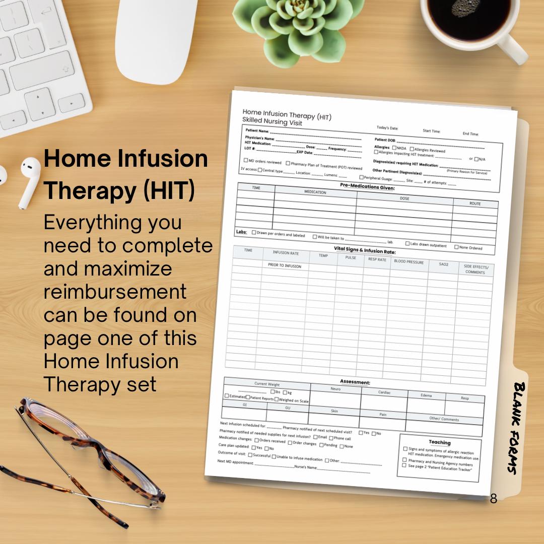 IV Infusion Visit Template, Nursing Intravenous Infusion Form, IV ...