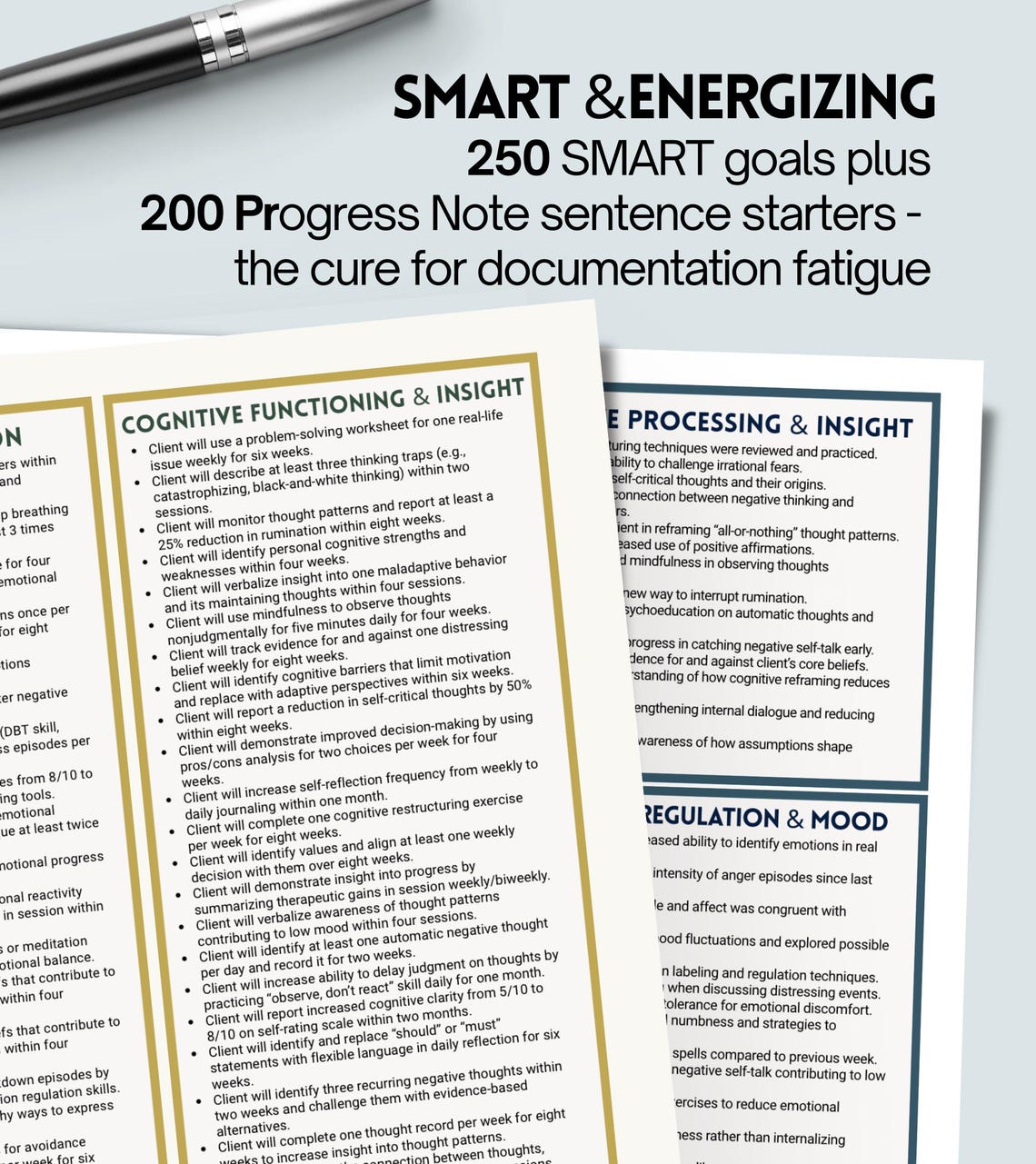 250 SMART Goals Treatment Plan for Therapists | Mental Health ...