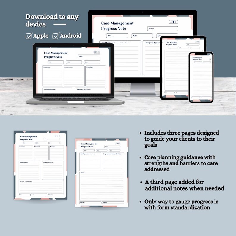 Case Manager Progress Note Template: Fillable Patient Care Management ...