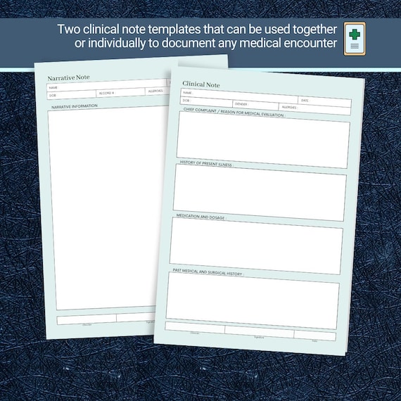 Clinical Note Template + Narrative Medical Note | 2-page SOAP