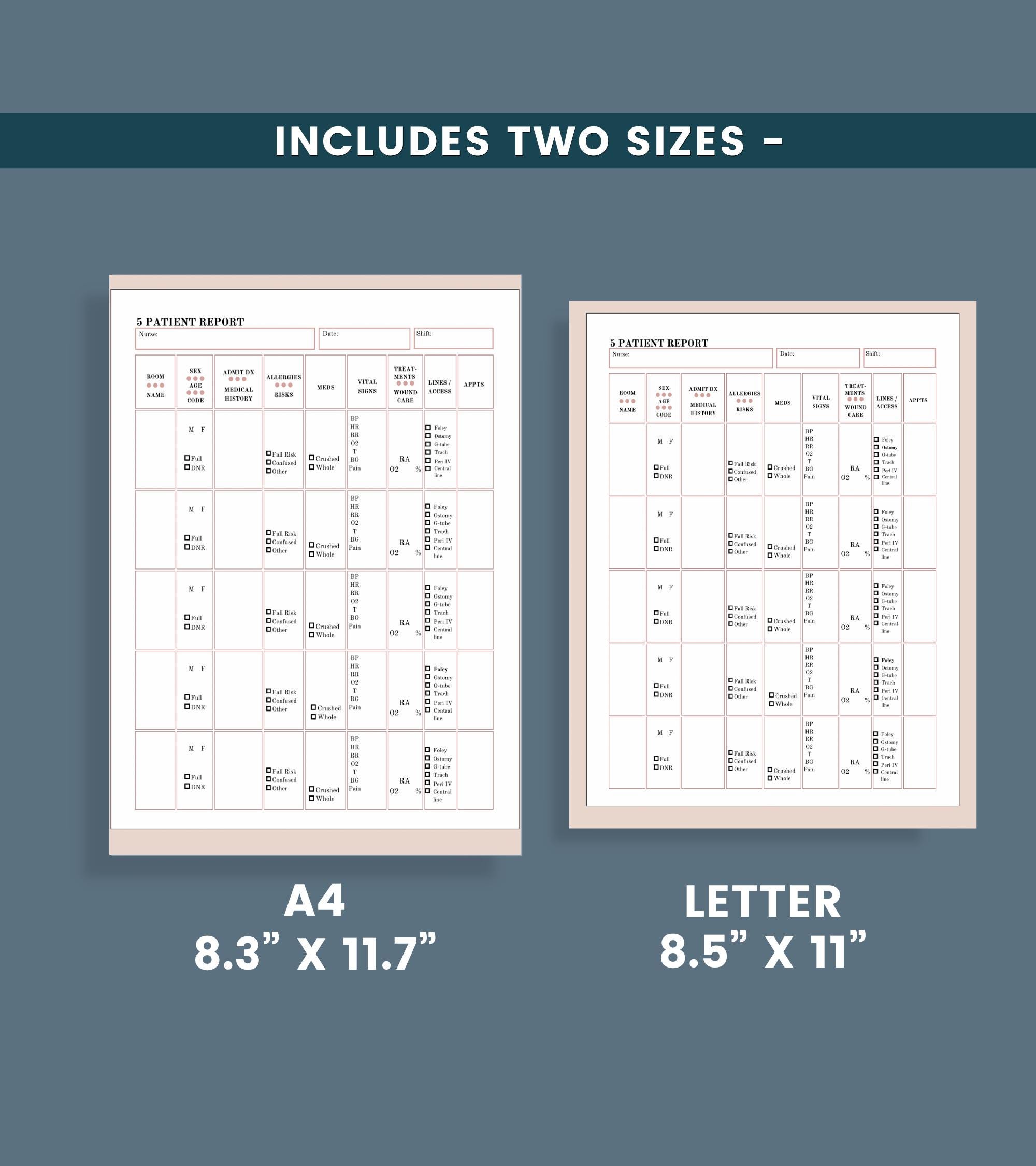 Editable Skilled Nursing Shift Organizer Bundle: Patient Report, Task ...