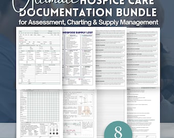Hospice Care Documentation Bundle, Hospice Nurse Care Checklist, Hospice Nursing PPS, KPS, FAST Assessments (PDf Download)
