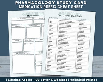 Pharmacology Card Template – Medication Study Guide – Printable PDF – Nursing Student Study Tool – Clinical Reference – Medication Flashcard