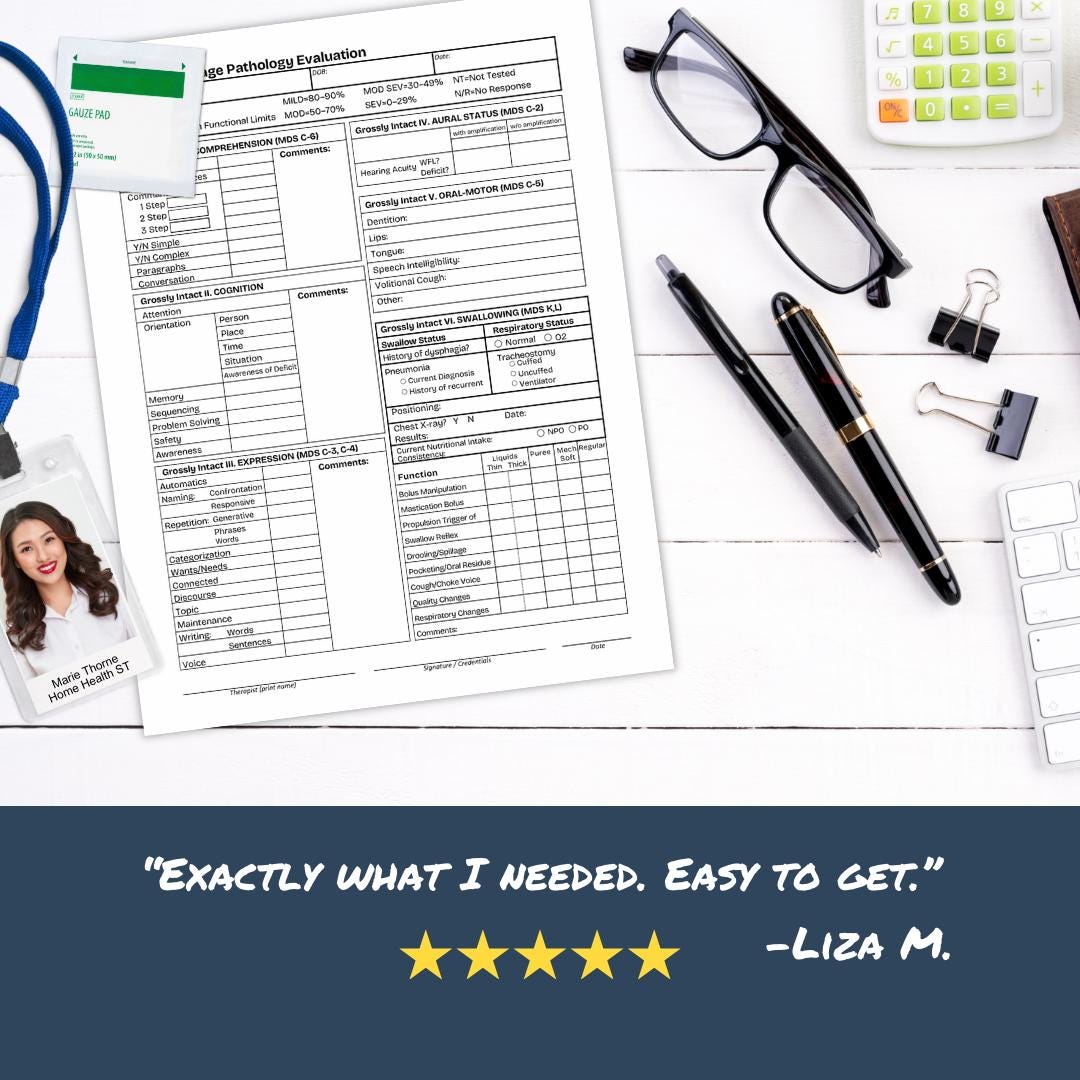 Speech Therapy Evaluation Template, Speech Language Pathology ...