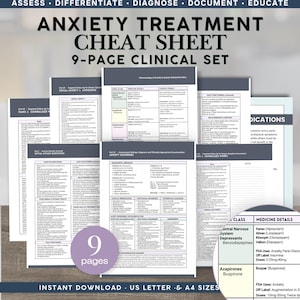 Anxiety Treatment Clinical Reference Set, DSM-5-TR Guide, Medications (PDF Download)