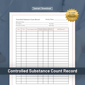 Hoja de recuento de narcóticos - Informe de inventario de sustancias controladas, Documento de enfermería de recuento de narcóticos (Descargar PDF)