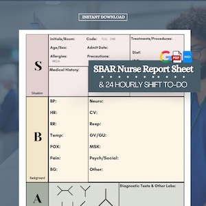 SBAR Nurse Report Sheet : Med Surg ICU Nursing Brain (PDF Download)