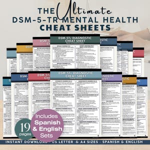 DSM5 Cheat Sheet - 100+ Mental Disorders DSM5-Tr Diagnostic Criteria, Psychiatrist Diagnosing Tool (PDF Download)