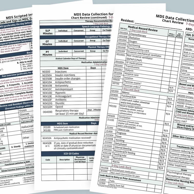 MDS Nurse Assessment Tools, BIMS Resident Interview Worksheet for Long ...