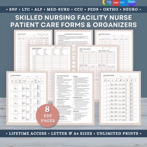 SNF Nurse Shift Organizer Bundle: Patient Report, Task Tracking, To Do Templates (PDF)