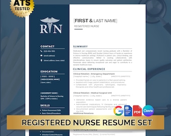 New Nurse Resume Template: Cover Letter & References (Digital Download, Editable in Canva/Word/PDF)