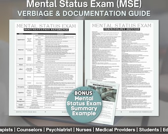 Naslaggids documenteren van mentale statusexamen: voorbeelden van MSE-terminologie, woordenschat en grafieken (pdf-download)