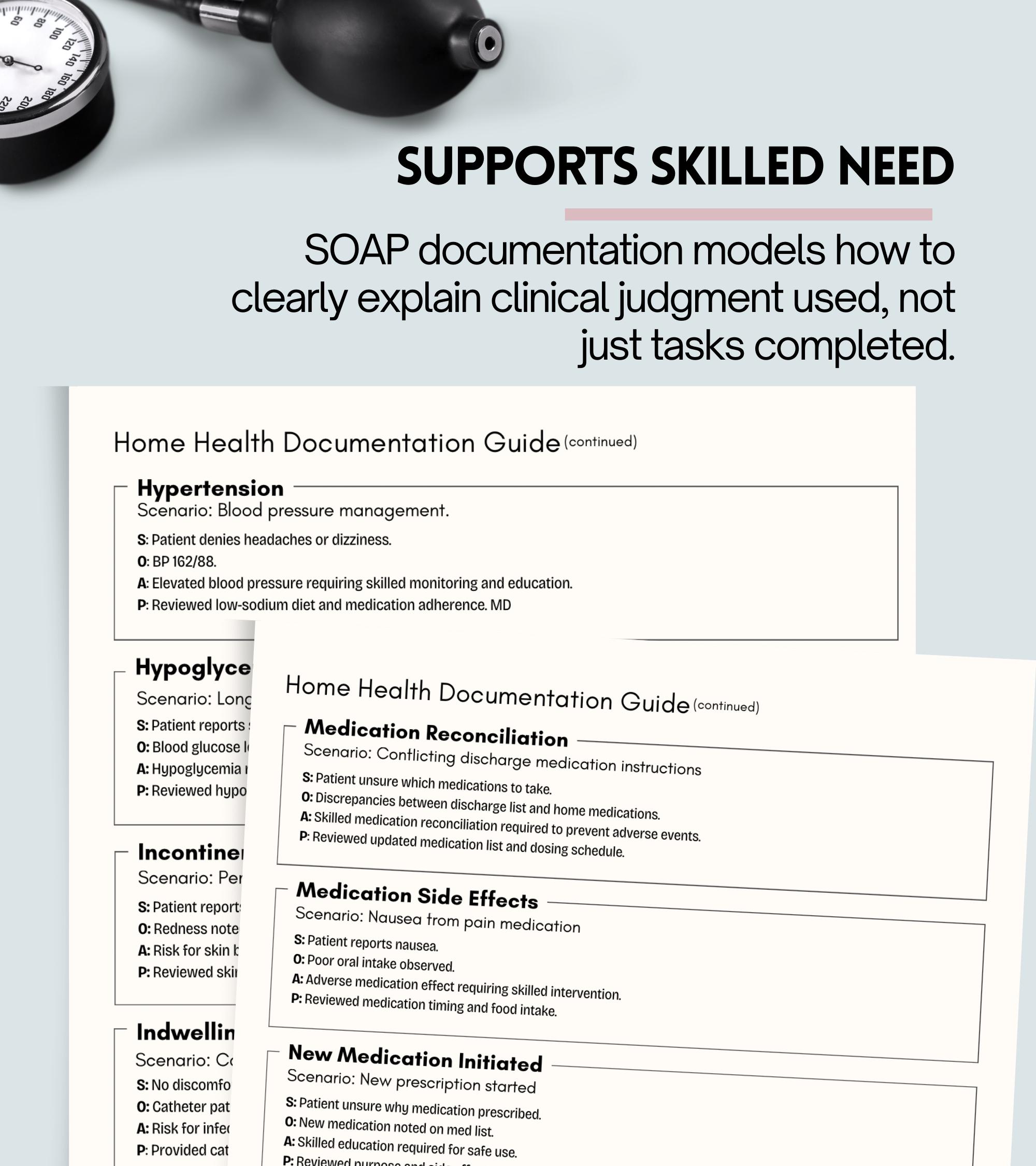 Home Health Nurse Documenting Examples, Skilled Nursing Visit Note ...