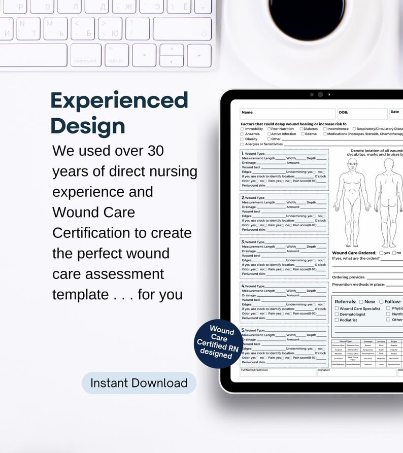 Wound Care Assessment Form, Treatment Goals, Nursing Documentation (PDF ...