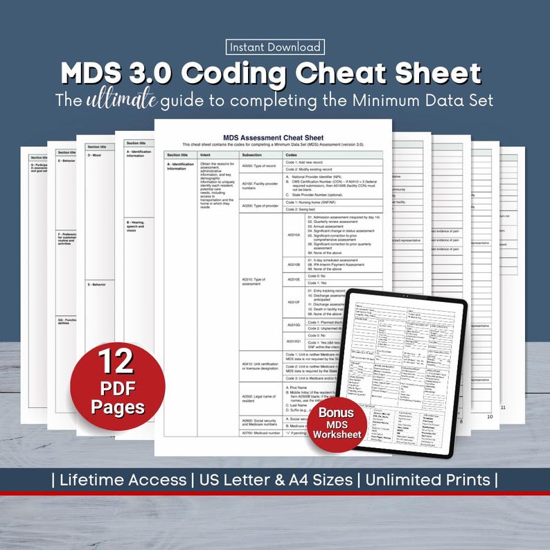 Mds Coding MDS Coding Assessment Cheat Sheet, MDS Coordinators Quick Reference for ...