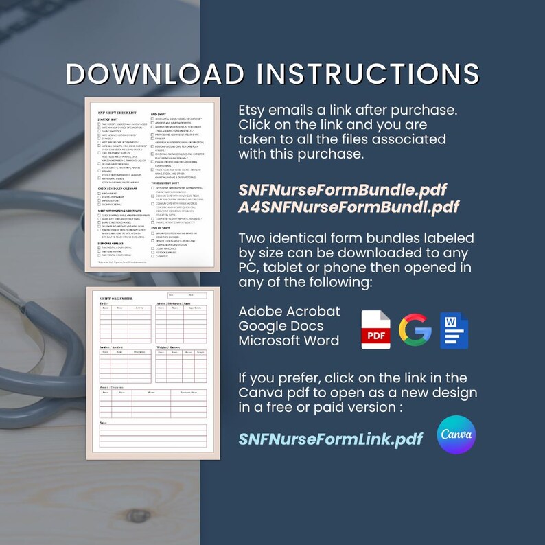 Redigerbar paket med schemaläggare för skicklig sjuksköterska: patientrapport, uppgiftsspårning, mallar för medicinering (PDF) bild 7
