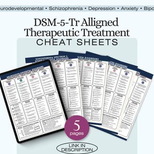 DSM5 fusklapp - 100+ psykiska störningar DSM5-Tr diagnoskriterier, psykiatrisk diagnosverktyg (PDF-nedladdning) bild 10