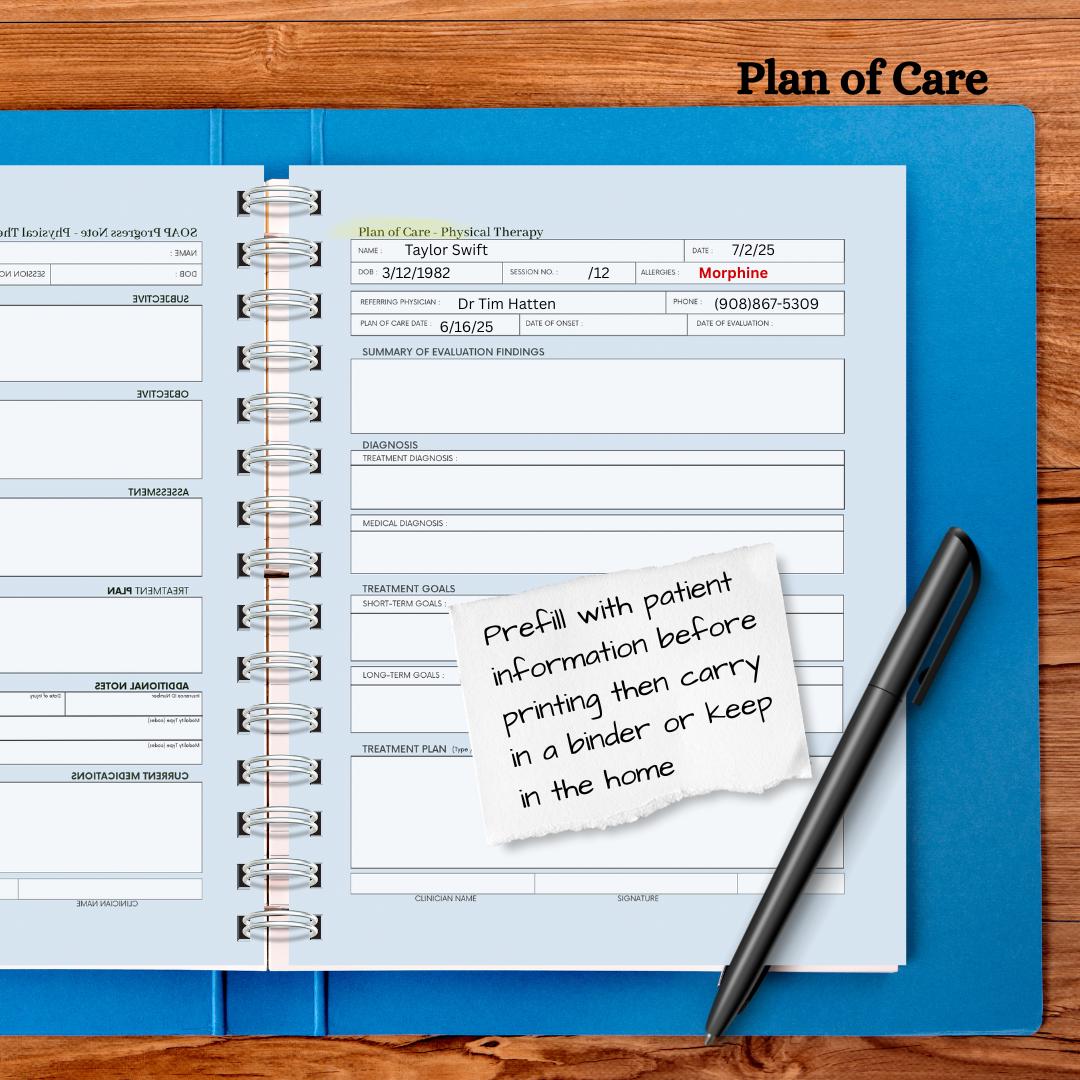 Physical Therapy Forms Bundle: Client Intake, SOAP Note, Narrative ...