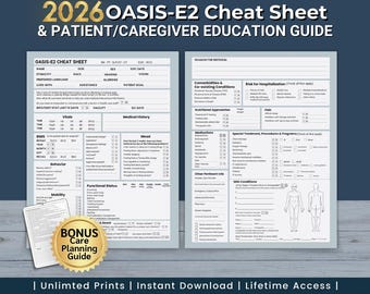 OASIS-E2 Cheat Sheet: Home Health Nurse OASIS E1 Start of Care Skilled Nursing Documentation Guide (2026)
