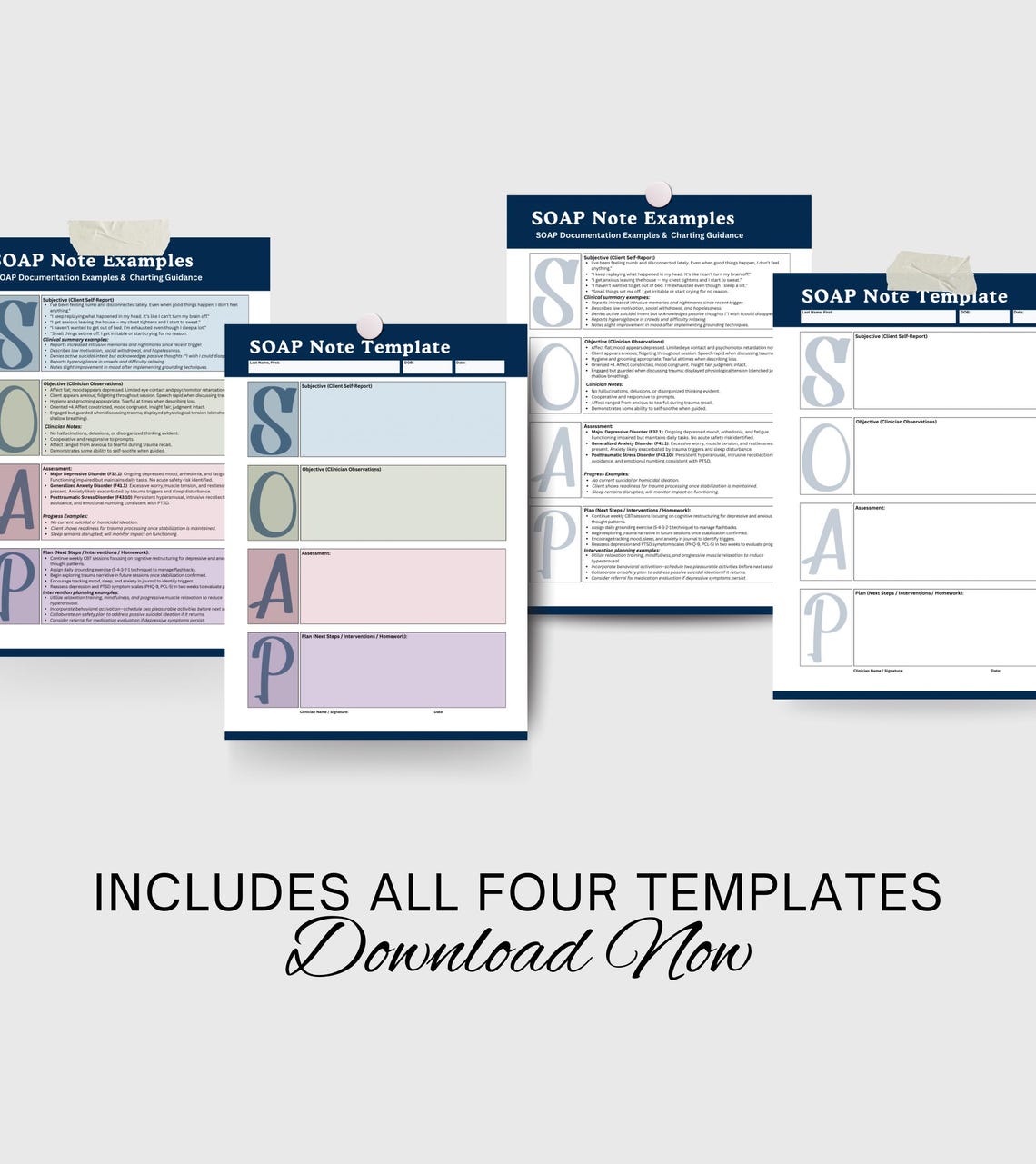 SOAP Note Therapy Cheat Sheet, Psychotherapy Documentation Samples ...