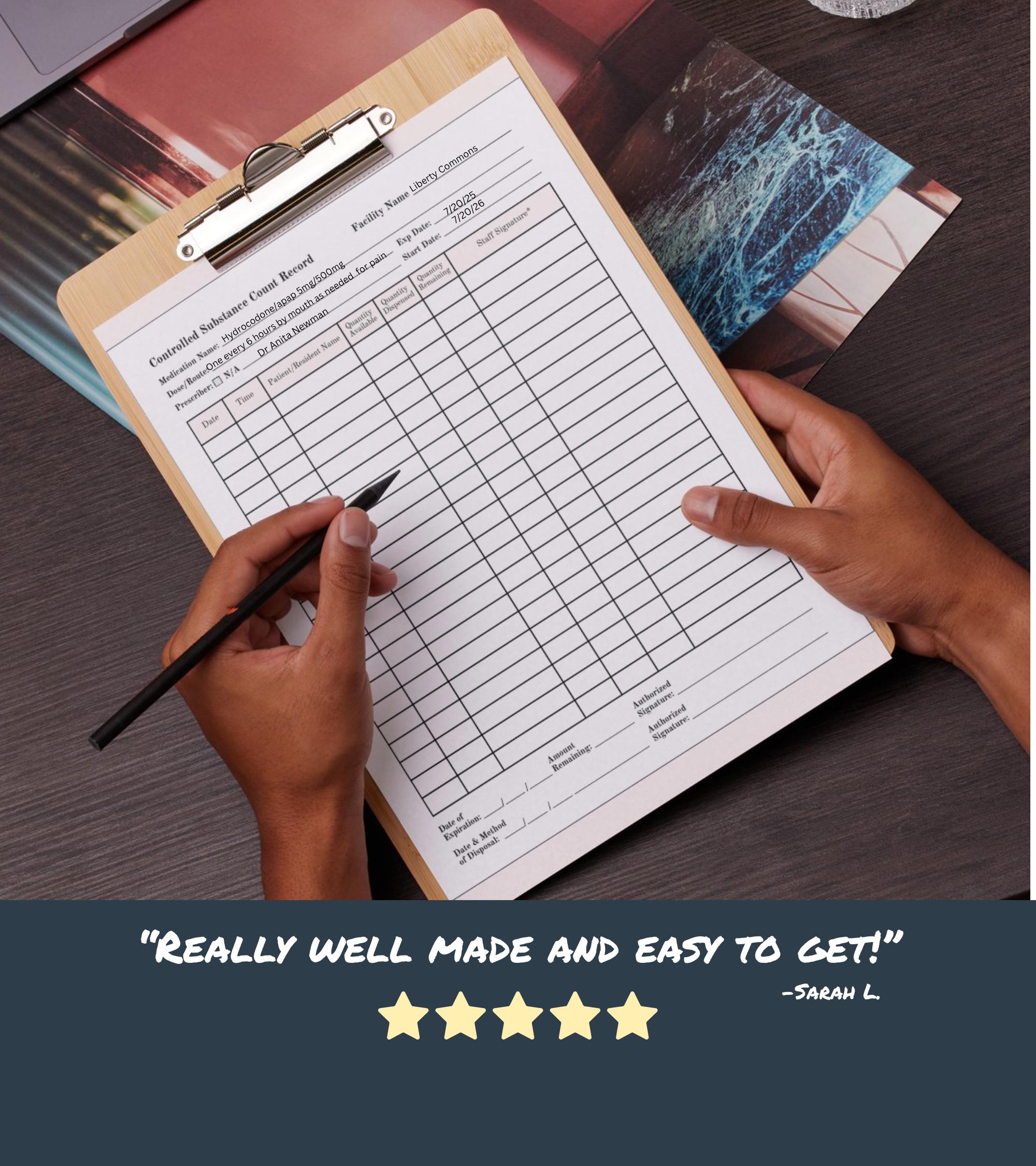 Narcotic Count Sheet - Controlled Substance Inventory Report, Narc ...