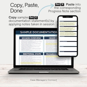 Progress Note Cheat Sheet - Therapy Phrases, Goals,  Treatments, Interventions Documentation Guide (PDF Download)