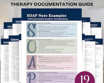 SOAP-anteckningar för terapi, exempel på dokumentation för psykoterapi, guide till mental hälsa (PDF-nedladdning)