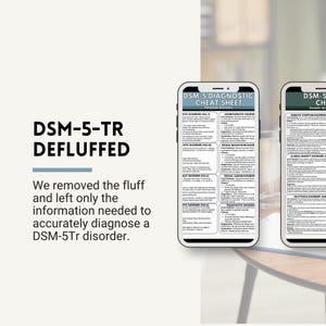 DSM5 fusklapp - 100+ psykiska störningar DSM5-Tr diagnoskriterier, psykiatrisk diagnosverktyg (PDF-nedladdning) bild 6