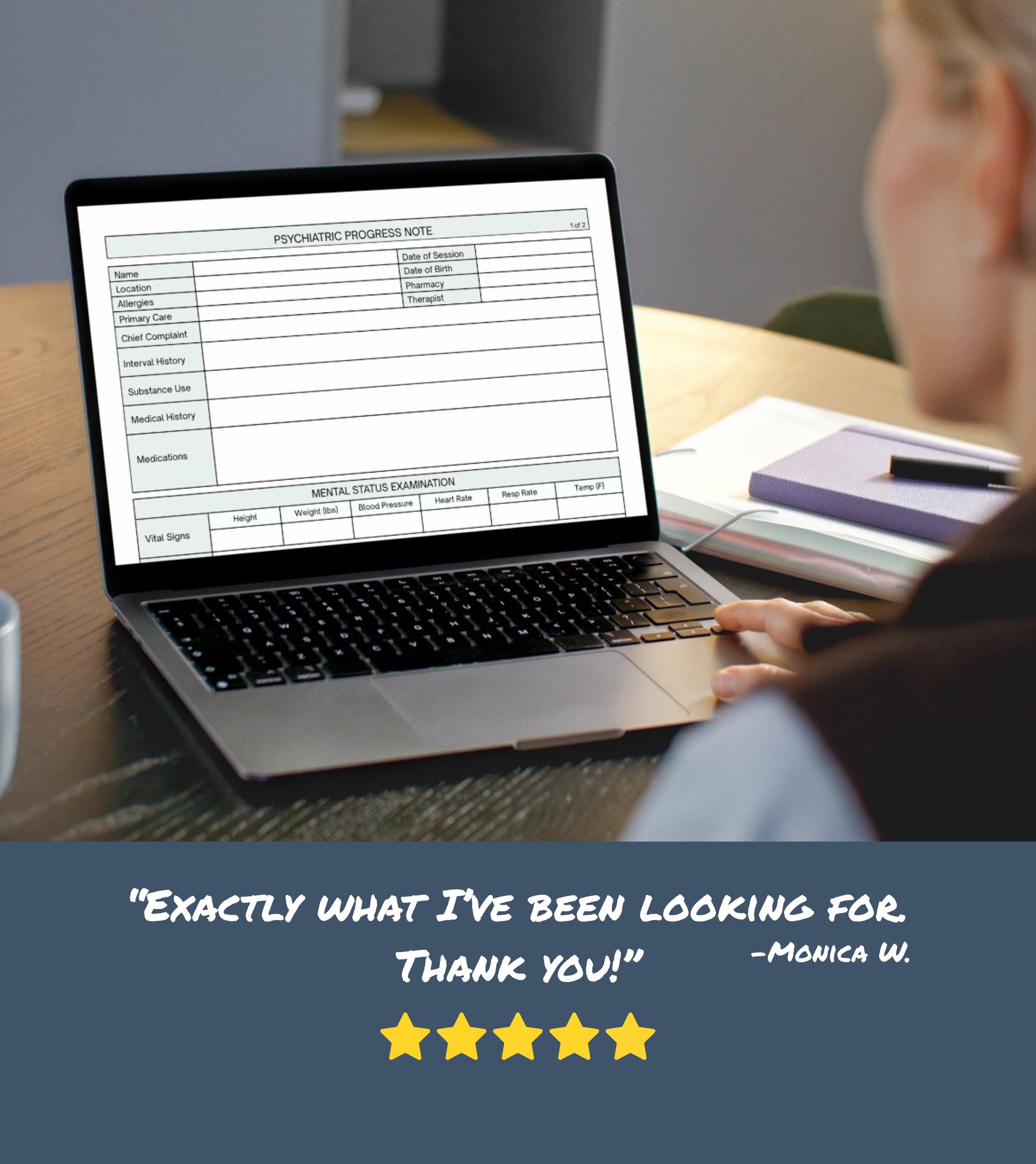 Psychiatric Progress Note, Psychiatry Session Template, Printable ...