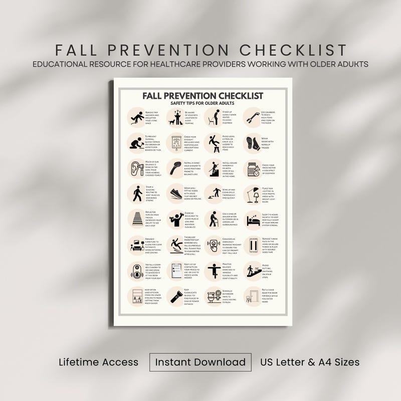 Fall Risk Handout Fall Risk Poster - Etsy