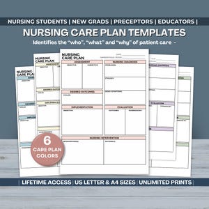 Nursing Care Plan Templates - Assessment, Interventions, Outcomes, Nursing Notes for Student Nurses (PDF)