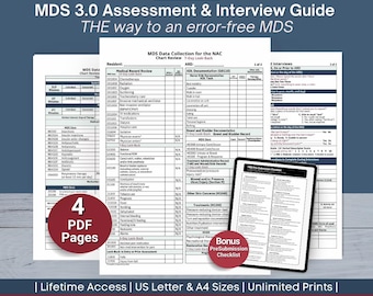 MDS Nurse Assessment Tools, BIMS Resident Interview Worksheet for Long Term Care, MDS 3.0 Data Collection Forms (PDf Download)