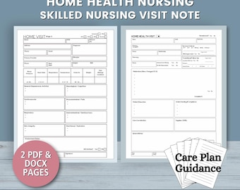 Home Health Nurse Visit Form: Skilled Nursing Patient Assessment Template (PDF)