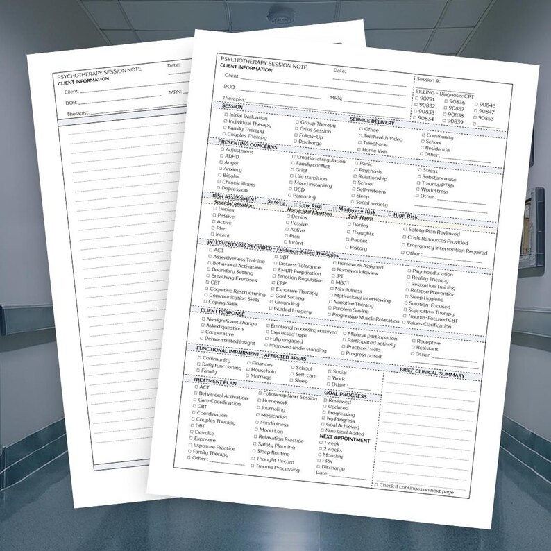 Checklista för terapiprogress, mall för psykoterapi, sessionsanteckning för beteendehälsa (PDF-nedladdning) bild 5