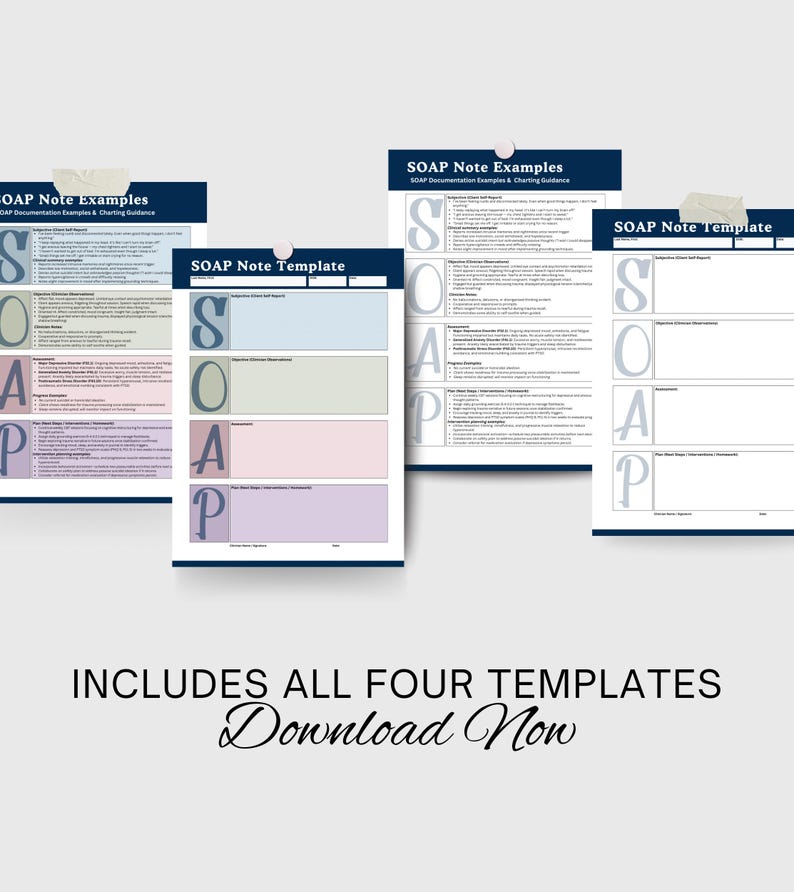 Psychotherapy SOAP Documentation Examples & SOAP Note Template, Mental ...